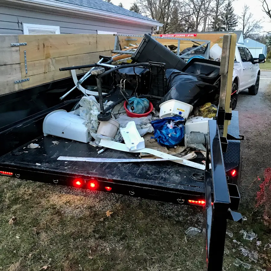 Roll-off dumpster delivered to a residential driveway in Milwaukee